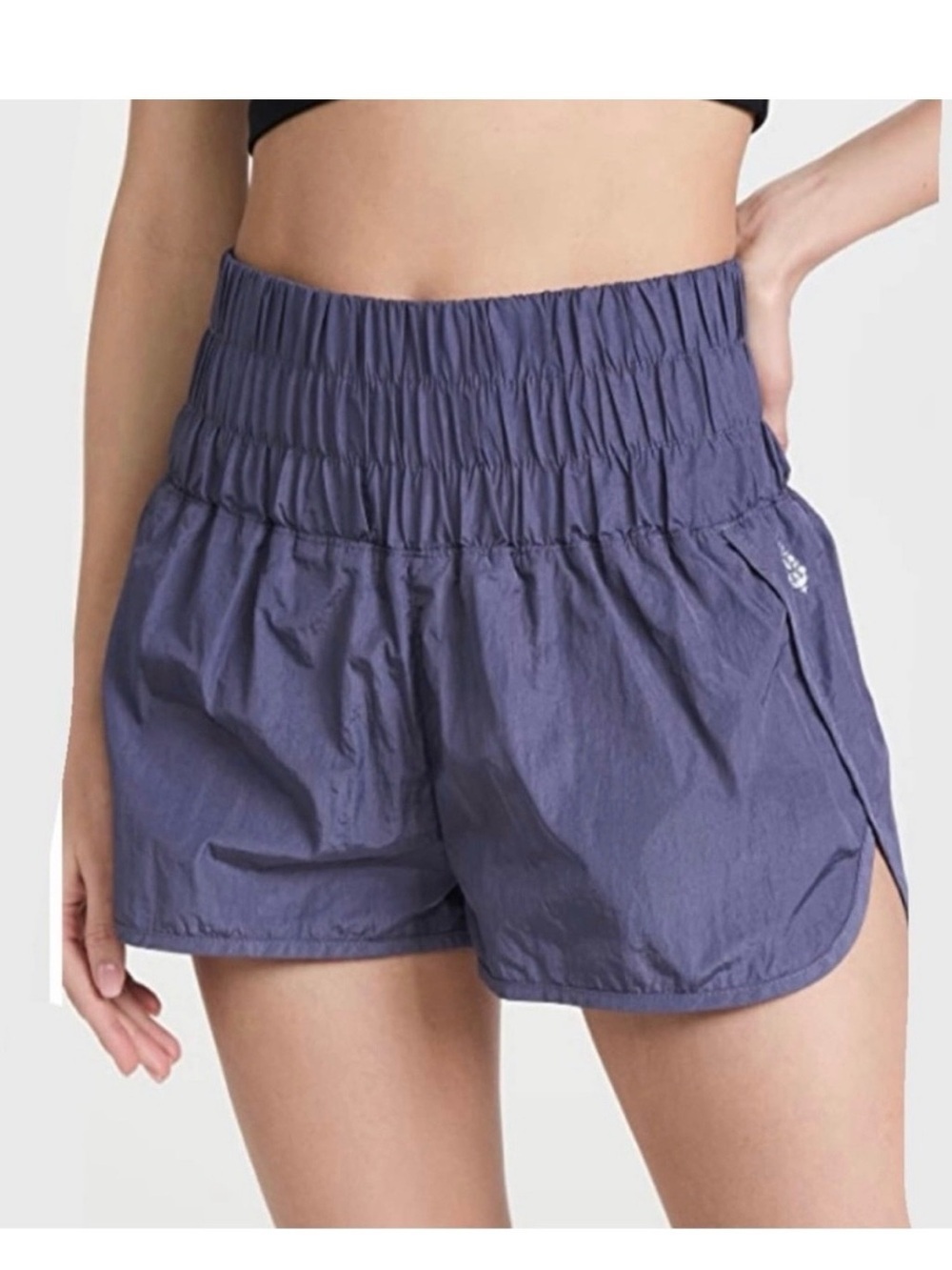 FP Movement by Free People High-Rise Smocked Waist Purple Athletic Shorts